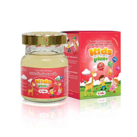 Nước Yến Sào Cao Cấp Saconest Kid's Plus 18% Yến Sào lọ 70ml - Vị Dâu