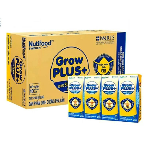 Sữa non pha sẵn Growplus vàng Nutifood 110ml - thùng 48 hộp