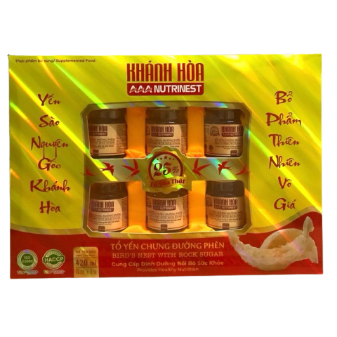 Nước yến sào khánh hòa Nutrinest - Hộp quà 6 hủ - Có đường